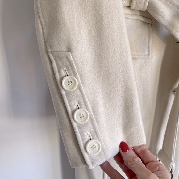 Size M ESPRIT Ivory Wool Coat - Picture 4 of 6